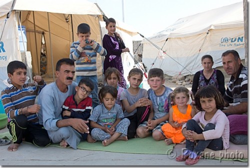 Famille de réfugiés yézidis